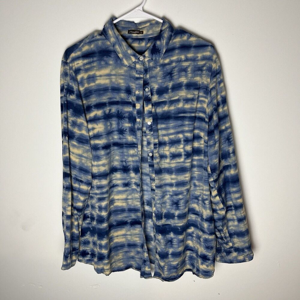 J. McLaughlin Lois Tencel Tie Dye Button Down Shirt Size XL​